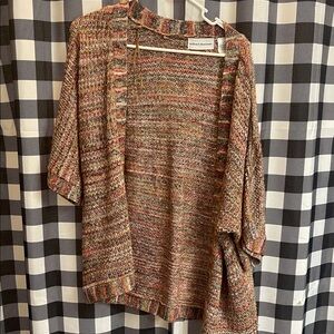 Alfred Dunner Multicolor Open-Front Cardigan